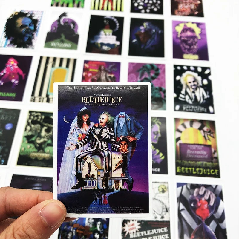 

25pcs Mixed Beetlejuice poster Sticker Graffiti Tim Burton Movie Stickers for Laptop Luggage Waterproof DIY toy Sticker