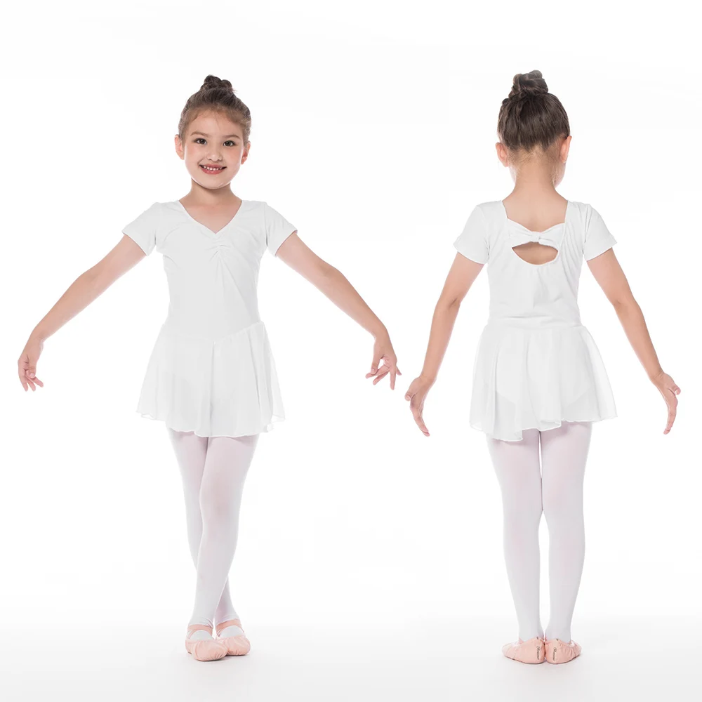 Bezioner Балетное платье для девочек Дети гимнастика, танцы боди; Одежда для танцев с шифоновая юбка-пачка розового, белого и черного цвета