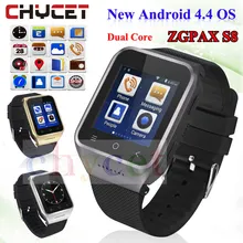 ZGPAX S8 смартфон Bluetooth Smart Часы Android 4.4 MTK6572 двухъядерный GPS 2.0MP Камера WCDMA Wi-Fi MP3 MP4 SmartWatch pk q18 U8