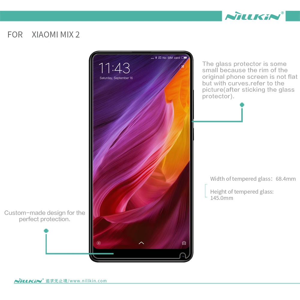 Защита экрана для Xiaomi Mi Mix 2 закаленное стекло 2S Nillkin Amazing H + Pro 9H 0 мм 2.5D 2S|tempered glass|glass