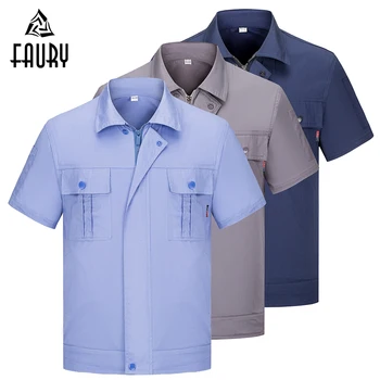 

Factory Workers Jacket+Pants Overalls Professional Clothes Welding Suits Sets Coveralls Working Uniforms Construction Site