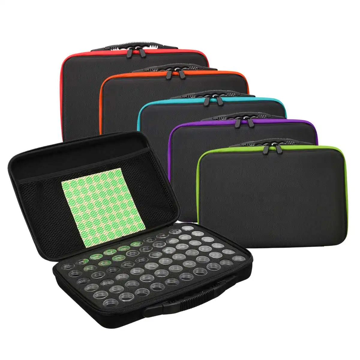 

6 Colors 60 Bottles Diamond Painting Cross Stitch Storage Box Case Organizer Clear Box Embroidery Beads Container Carry Bag
