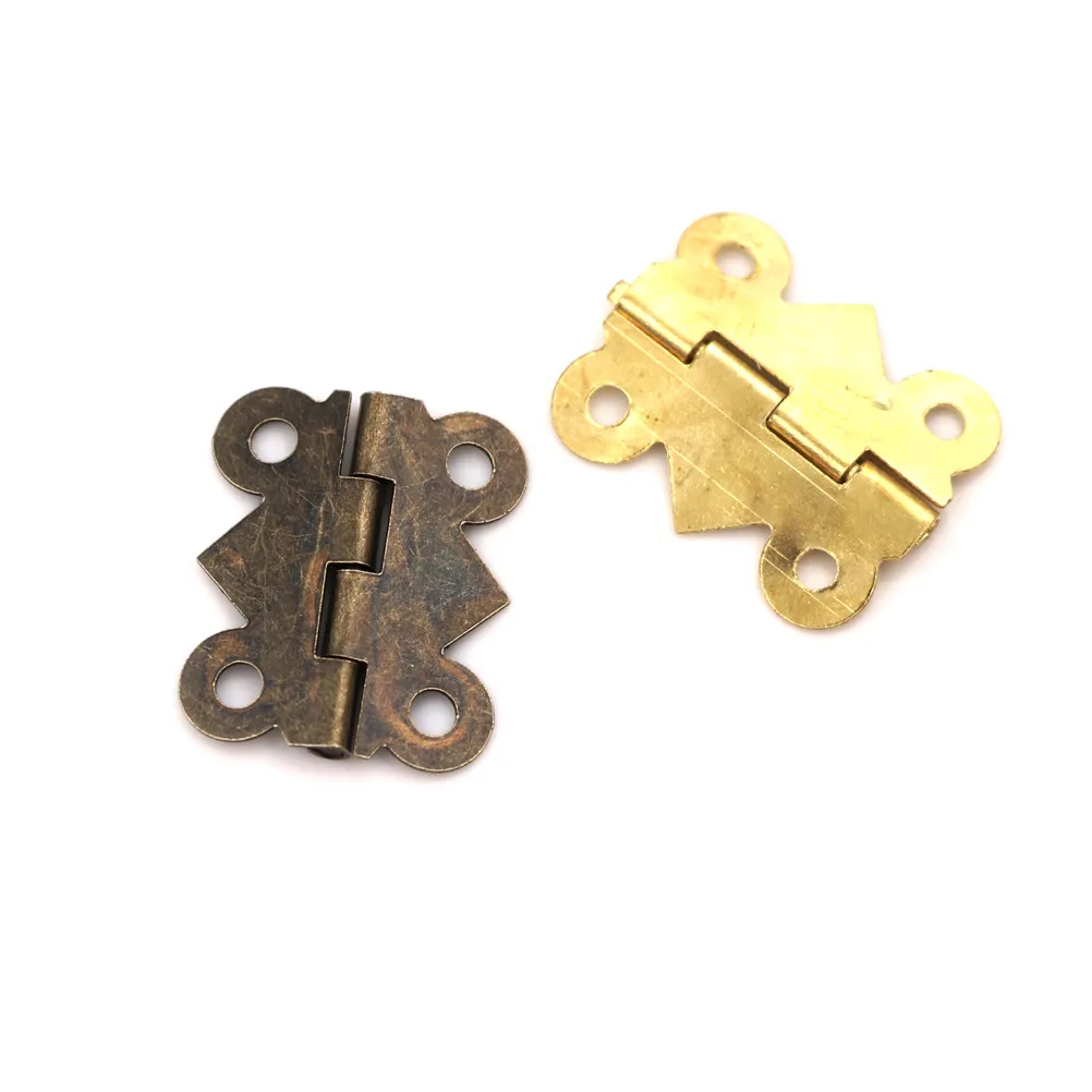 20Pcs 20*25mm Metal Small Hinges Crafts Flat 90 Degrees Fashion Blum Muebles Butterfly Wooden Wine Box Antique Hinge