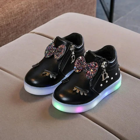 2018 1 to 5 years old LED lights baby girls fashion boots glowing kids ...