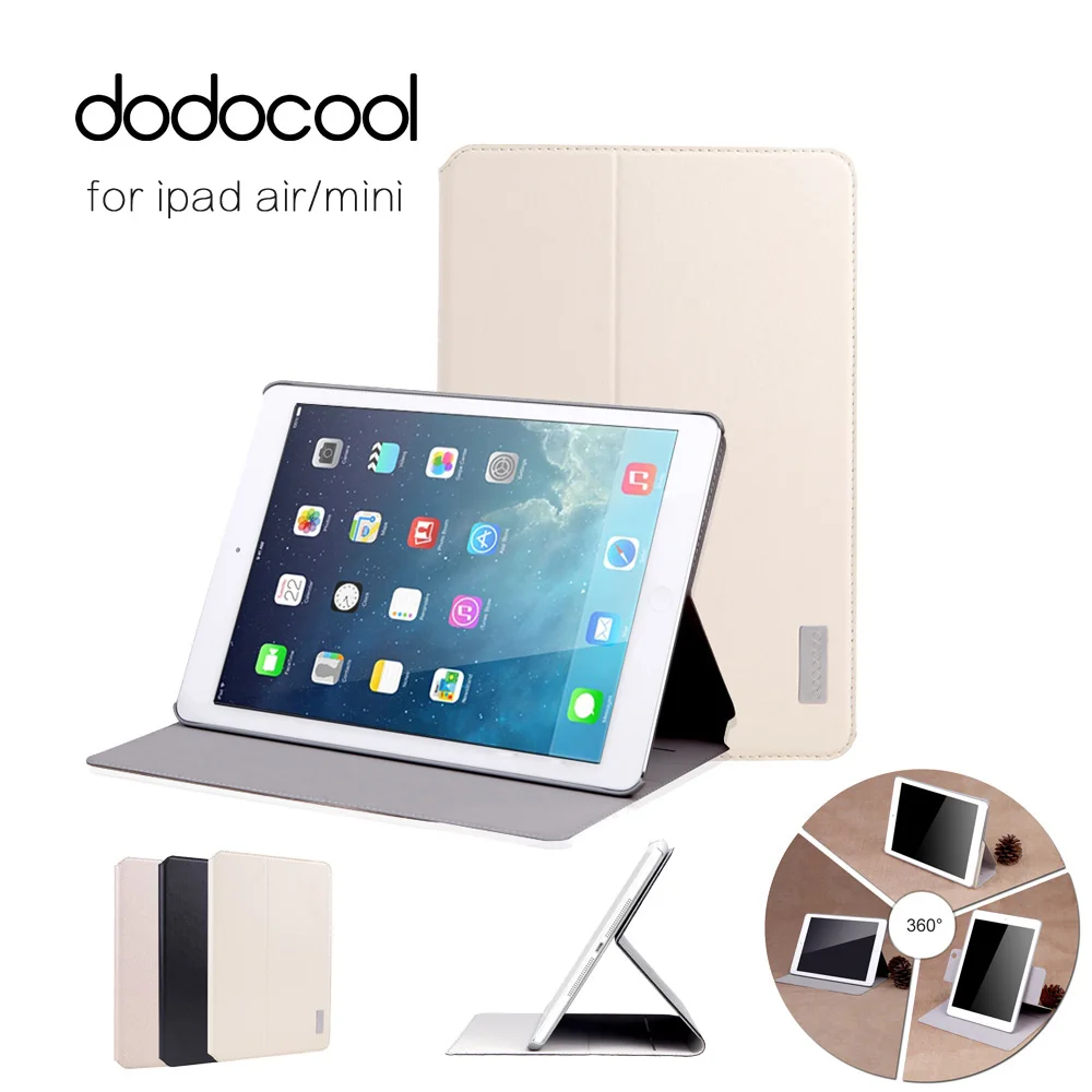

Case for iPad Air Mini dodocool Color PU Leather Rotating Swivel Flip Stand Case Cover Protective Smart Cover Case for iPad Air