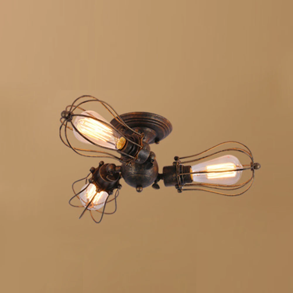 

Fixture Black Indoor Vintage Durable Ceiling Light Decor Home Adjustable Socket Industrial Iron Chandeliers 3 Lamp Easy Install