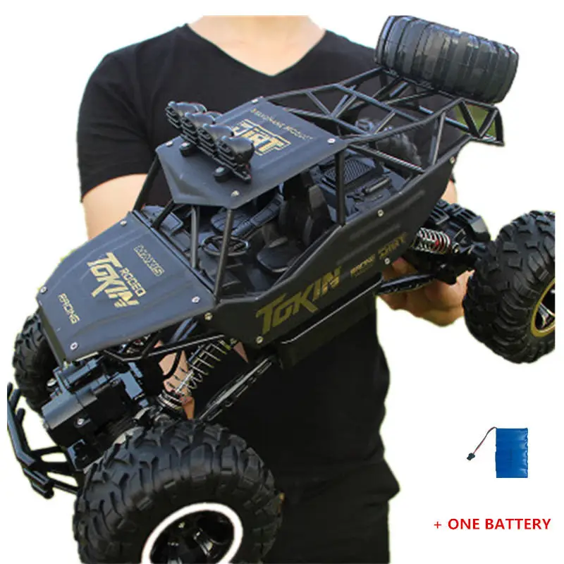 37 см Радиоуправляемая машина 1/12 4WD 4x4 водительский автомобиль Двойной Мотор привод Bigfoot автомобиль пульт дистанционного управления модель автомобиля внедорожник игрушка - Цвет: black one battery