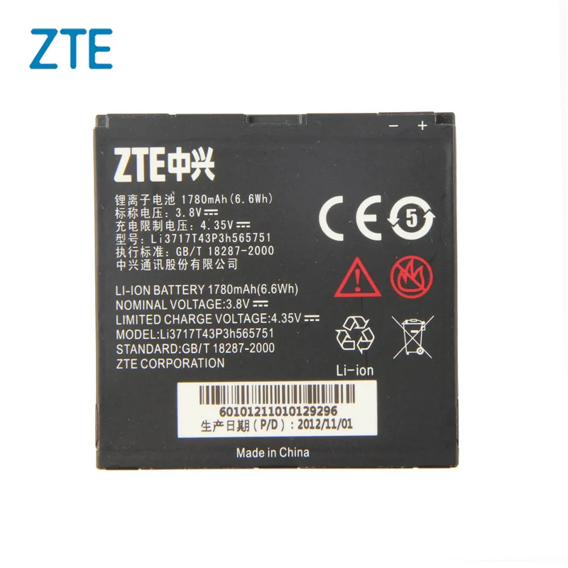 

Original ZTE Li3717T43p3h565751 phone battery For ZTE Warp N860 ANTHEM 4G N910 V889D U880E 1780mAh