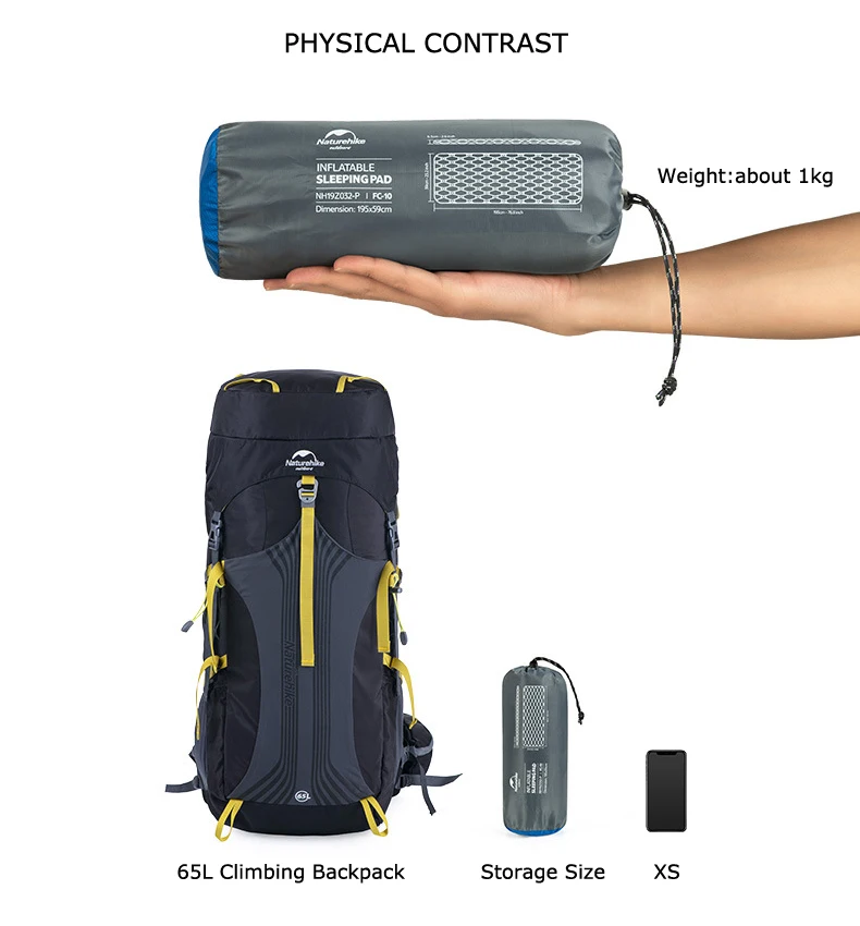 Naturehike 1-2 People Outdoor Camping Inflatable Cushion Moisture-proof Sleeping Mattress