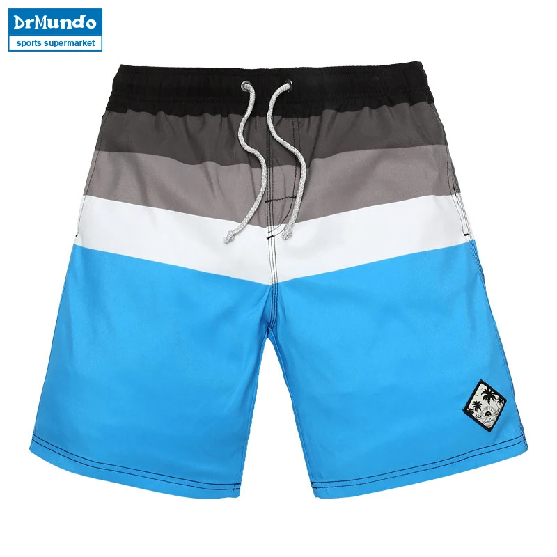 

Board shorts men swimming trunks Blue striped patterns mens Sport bodybuilding Surf running short joggers bermudas masculina