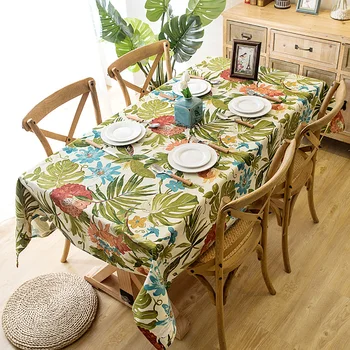 

Lychee Turtle Leaf Pattern Table Cloth Simple Rectangle Table Cloth Home Outdoor Color Block Table Cloth
