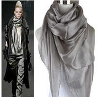 Ladies Brand Grey Mulberry Silk Scarf Shawl 180*110cm Oversize Design Female Scarves Wraps Summer Sunshade Shawls Khaki Black 1