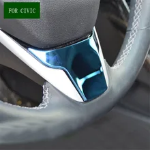 Auto Stying Interni Pulsante Ruota Della Copertura Trim In Acciaio Inox Tasto Al Volante Della Copertura Per Honda Civic 2016 2017 Accessori