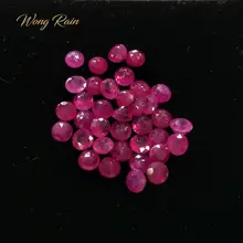 Wong yağmur en kaliteli 1 adet doğal 3.5 MM yuvarlak doğal Unheated Ruby gevşek taşlar DIY taş dekorasyon takı toptan