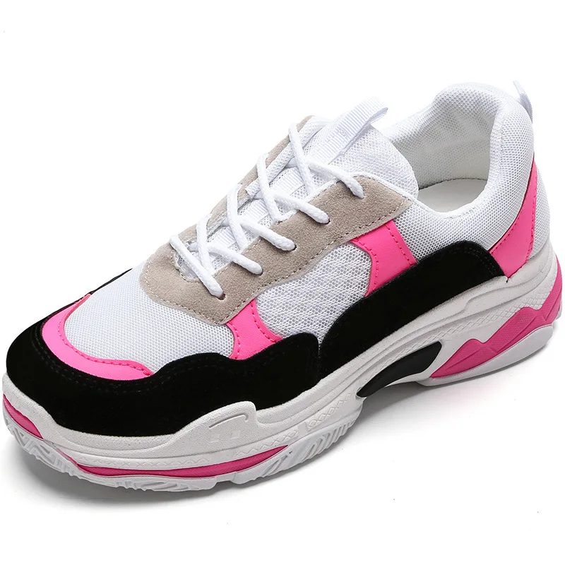 

Breathable fashionable sports shoes women's net cloth pink casual shoes women's matching color small white shoes women's shoes