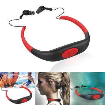 

8GB 8G Waterproof MP3 IPX8 Music Player Underwater Sports Neckband Swimming Diving with FM Radio Earphone Stereo Headphone mp3