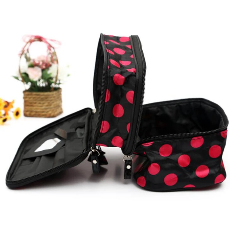 النساء شنقا حقيبة أدوات تجميل من طبقتين السفر الوظائف سستة حقيبة مستحضرات تجميل المكياج أكياس المنظم كيس التخزين حقيبة مستحضرات تجميل