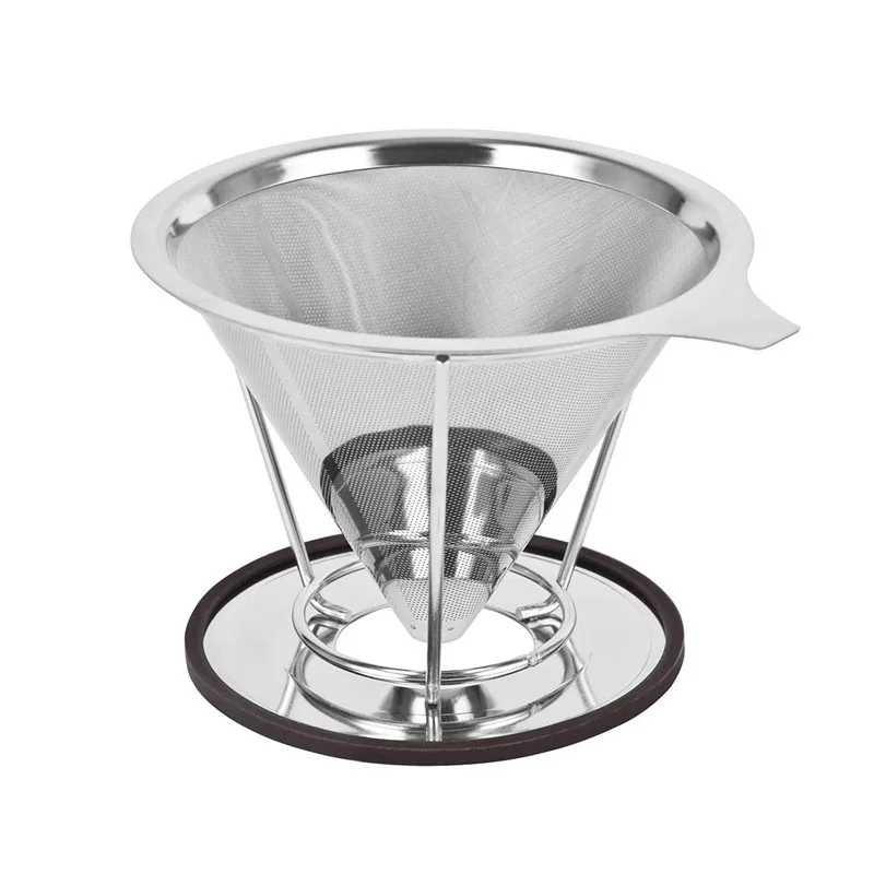  Stainless Steel Coffee Filter Coffee Dripper Pour Over Coffee Maker Drip Reusable Coffee Filter 