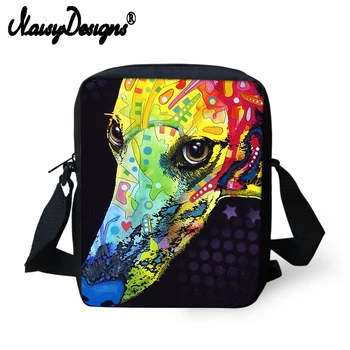 

Custom Design Women Messenger Bags 3D Animal Cute Dog Greyhound Pug Printing Shoulder Scool Travel Crossbosy Bag For Girls Flap