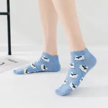 Caramella/4 пары уютных женских носков, веселые модные короткие носки с изображением животных, милые мягкие короткие носки для девочек