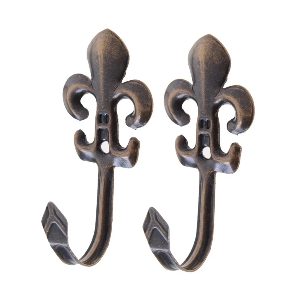 

1 Pair Vintage Hooks for Clothes Coat Hat Bag Towel Hanger Bathroom Wall Hook Plum Blossom Style Antique Hanger Hook