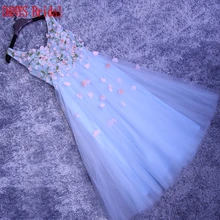 Sky Light Blue Hermosos Vestidos Para Mujer de Baile Vestido de Cóctel para la Fiesta de Cóctel Corto vestidos de coctel jurk renda
