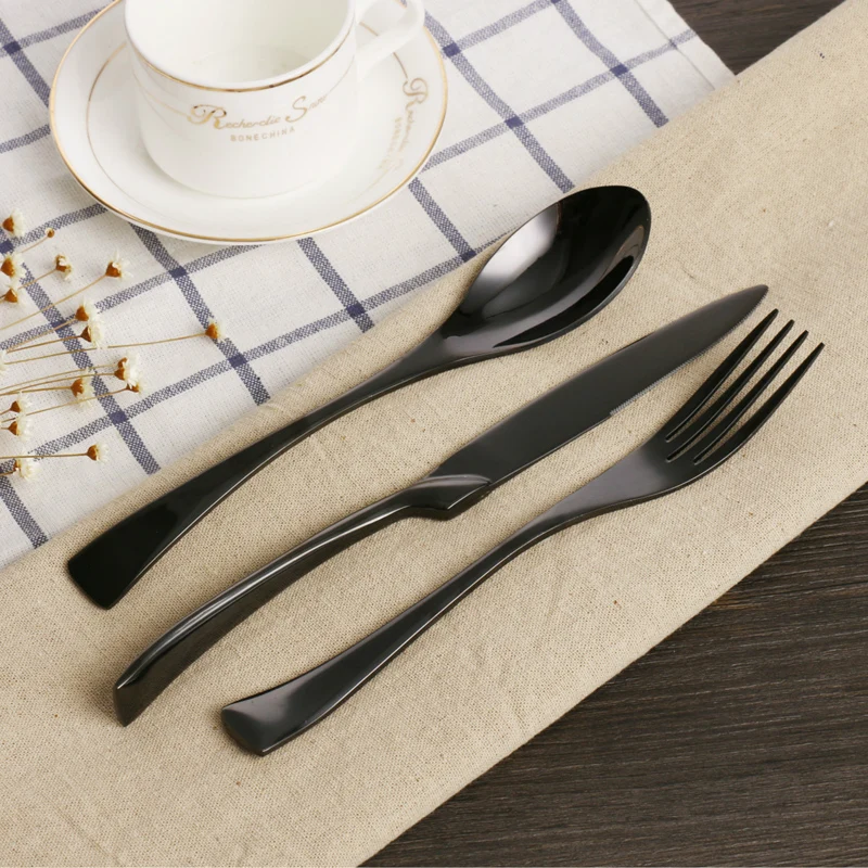 Black flatware set (2)
