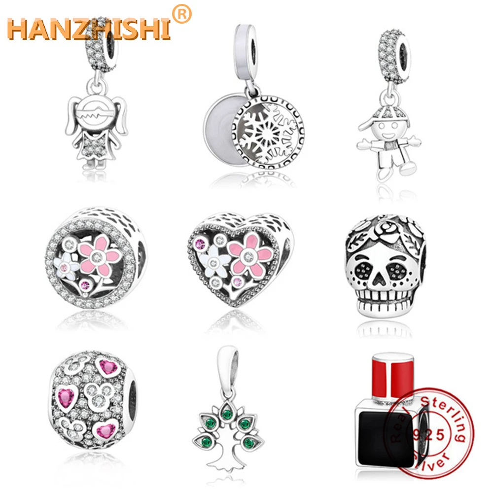 

Skull/Boy/Girl/Flower Charm Beads Fits Original Pandora Charms Bracelet Jewelry Making 925 Sterlings Silver DIY berloque Gifts