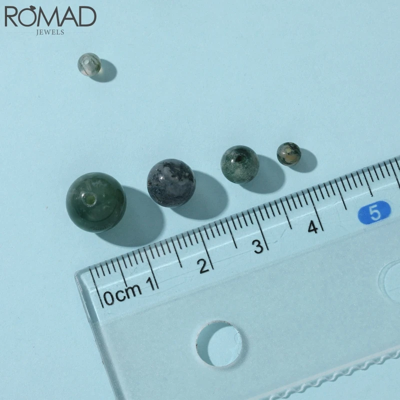 ROMAD 4 мм/6 мм/8 мм/10 мм мужские бусы из натурального камня браслеты полосатые