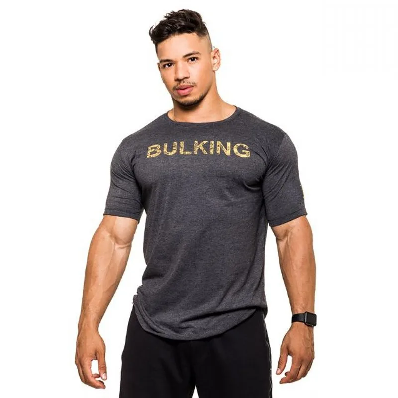BULKING Brand Men gyms t shirt Skinny elasticity Bodybuilding workout ...