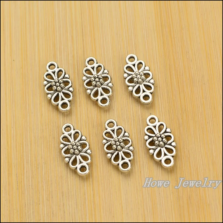 170 pcs Vintage Charms Flower Connectors Pendant Antique silver Fit