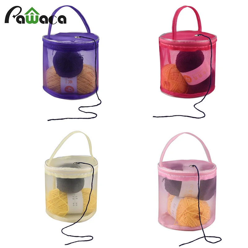 

Yarn Storage Organizer Bag with Zipper Closure Yarn Mesh Bag Sewing Tools Yarn Crochet Thread Storage Case DIY Hand-Knitted Tool