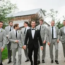 Комплект одежды из 3 предметов(пиджак+ штаны+ галстук-бабочка), черные свадебные костюмы для мужчин для лучшего мужчины, жениха костюмы костюм Homme вечерние смокинги брендовая одежда Блейзер