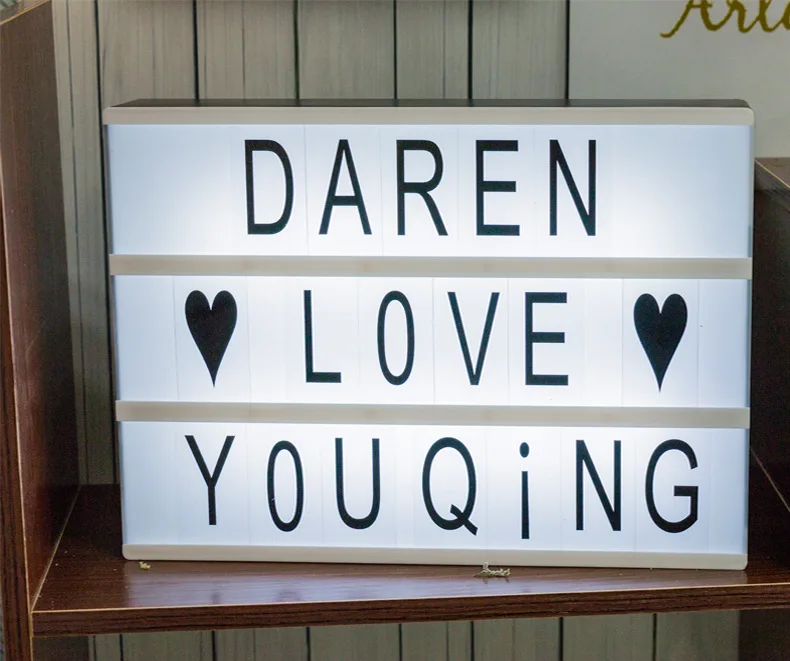 

HGhomeart Letter shine light box diy alphabet jigsaw LED light box Digital combination of charging model A4 puzzle wall lamp