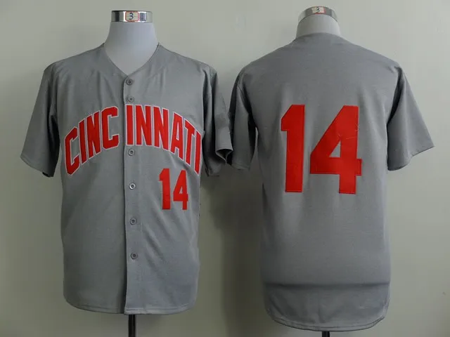 2015 New Arrival Cincinnati Reds #14 Pete Rose 1969 Gray Wool Cloth Road Throwback M&ampN Baseball Jerseys Size M-3XL - Цена: 