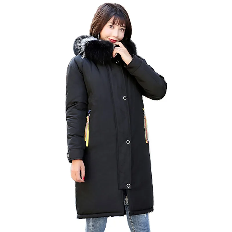 warm winter coat women long parka female loose thick