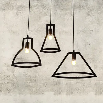 

BDBQBL Vintage Pendant Lights Originality Geometry Art LED Pendant Lamp AC 90-260V E27 Bedroom Coffee Restaurant Metal Hanglamp