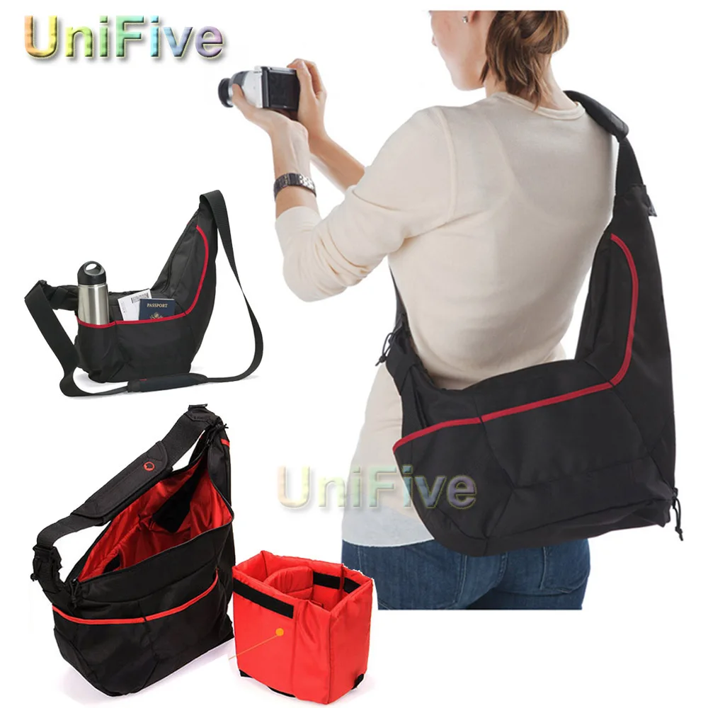 Buy Black/Red Genuine Lowepro Passport Sling II DSLR
