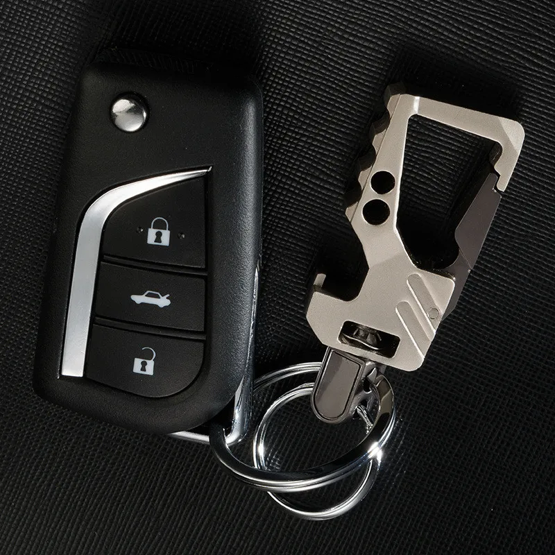 

Bycobecy Key Wallet High-grade Multifunctional Stainless Steel Opener Key Case Metal Car Key Holder Creative Pendant key Holder