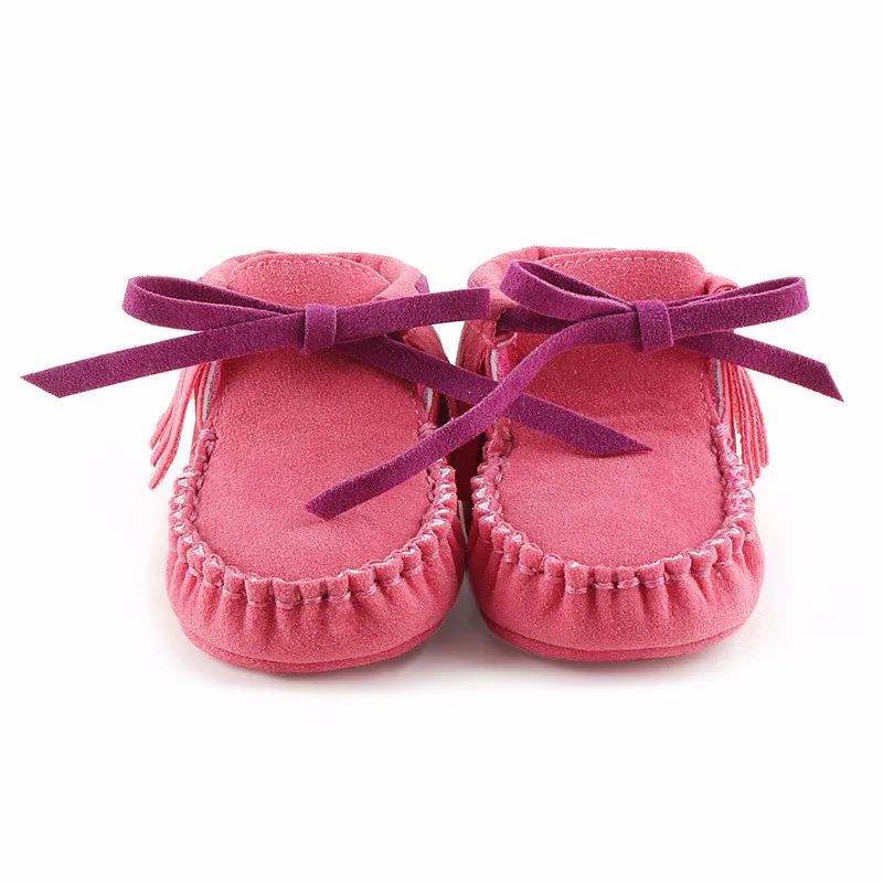 TongYouYuan/модные лоферы из искусственной замши для новорожденных девочек; детская обувь для малышей с мягкой подошвой и бантом