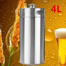 4L нержавеющая сталь премиум класса Homebrew мини гроулер Keg кувшин для пива герметичная верхняя крышка пивная бутылка домашний пивоваренный инструмент