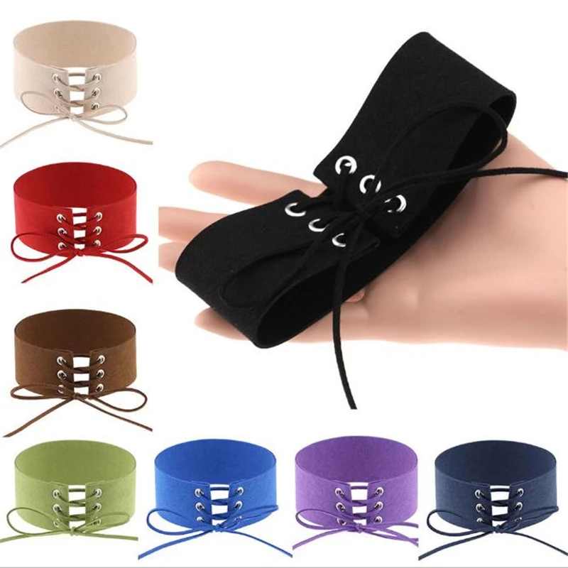 Simple and Personalized Exaggerated Sexy Bondage Collars Punk-based Broadband Flannelette Necklaces Application | Тематическая