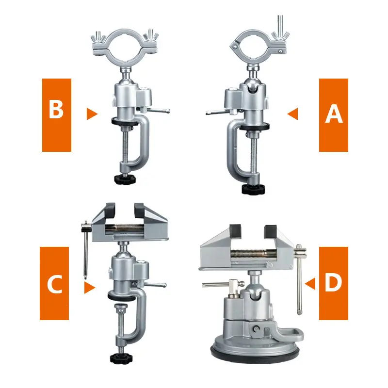 4 styles optional bench vise drill stand aluminum alloy 360 degree