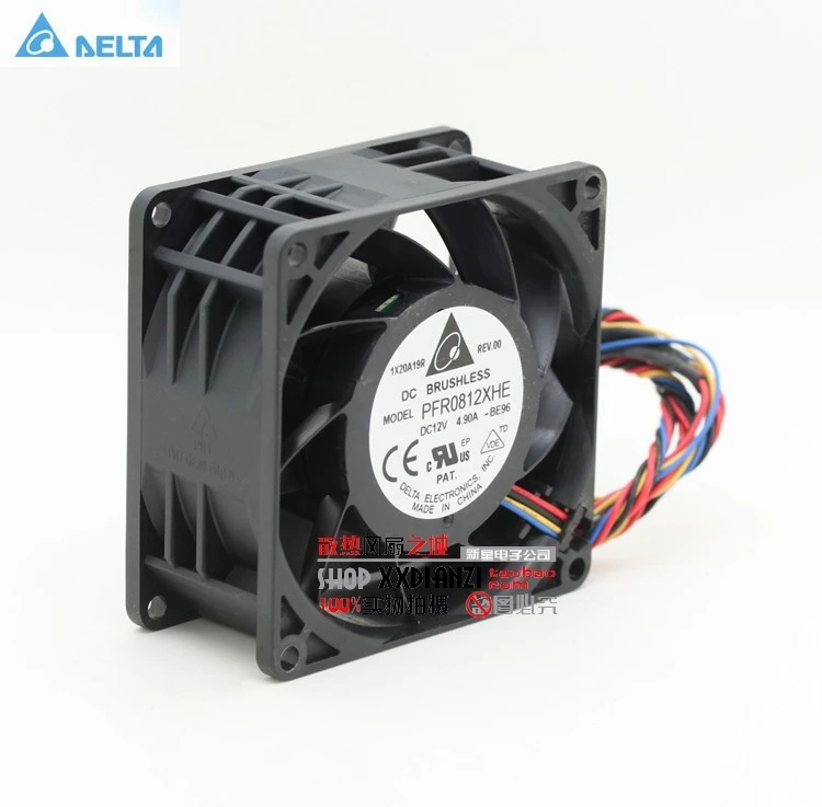 Ventilador do Rolamento de Esferas para o Impulsionador Super do Carro de Alta Velocidade fã Violento 12v 8cm 4.9a Pfr0812xhe 13000rpm 80x80x38 mm Delta 8038