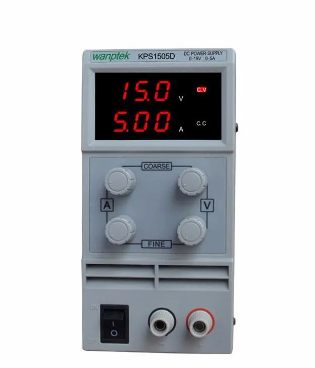 

djustable High precision double LED display switch DC Power Supply protection function 15V5A 110V-230V 0.1V/0.01A EU KPS1505D