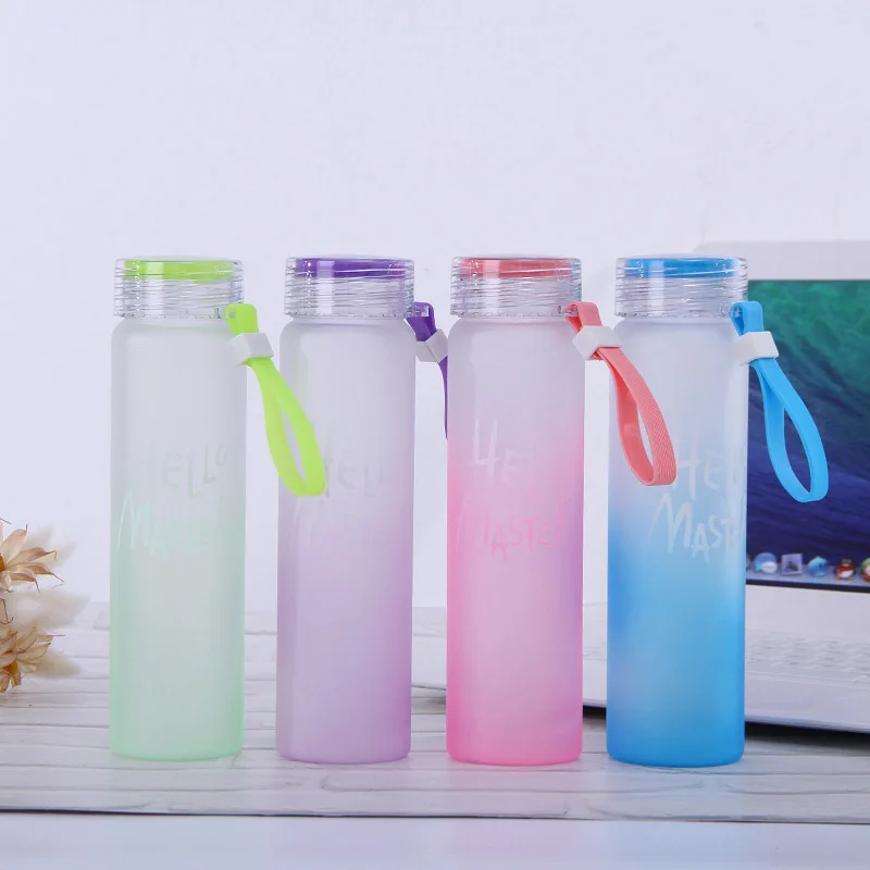 480 ML المياه زجاجة بلدي الرياضية زجاجات للبلاستيك مباشرة الشرب مع حبل ملون