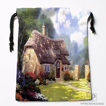 

Custom Classical Country House Drawstring Bags Printing Travel Storage Mini Pouch Swim Hiking Toy Bag Size 18x22cm#180412-11-89