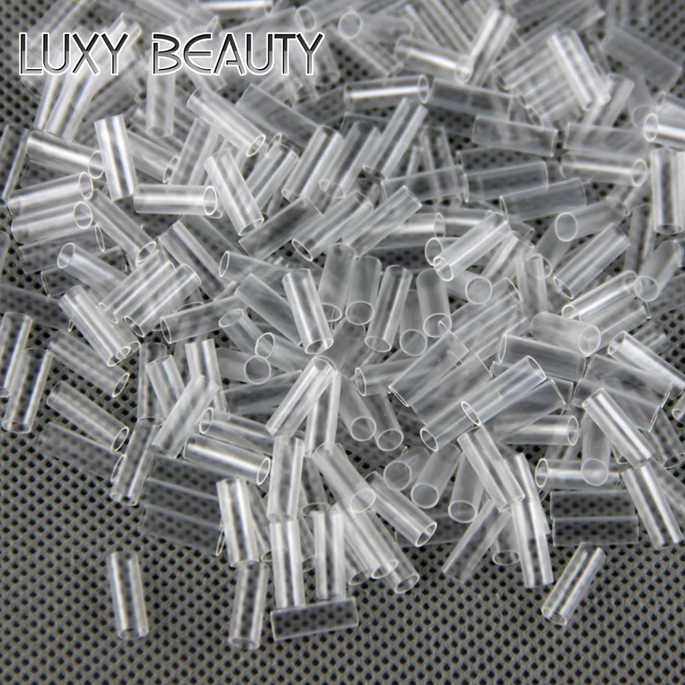 

500pcs Hair Extensions Heat Shrink Tubes with adhesive Transparent Color 3.5*10mm Fusion Hair Accessories tools