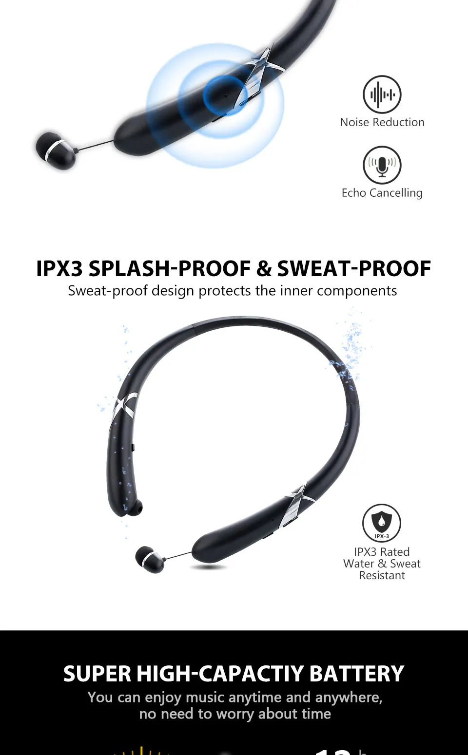 Bluetooth наушники спортивные свободные наушники Беспроводная гарнитура наушники-вкладыши с микрофоном для мобильных телефонов Xiaomi samsung iPhone