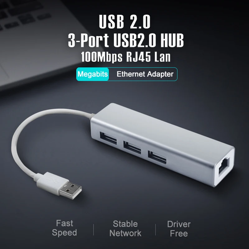 USB концентратор OFCCOM 2,0 3 порта в RJ45 10/100 Мбит/с Lan сеть USB Ethernet адаптер сплиттер для ноутбука Mac iOS Android